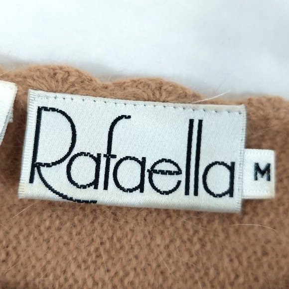 Rafaella Camel Scallop Neck Lambs Wool/Rabbit Hair Sweater - Picture 14 of 16